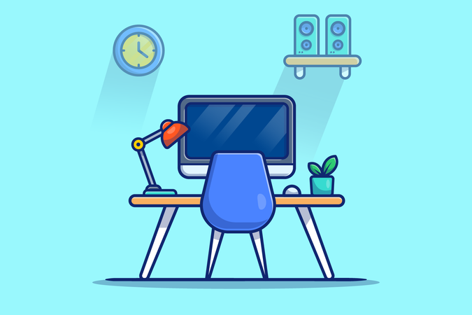 Employee work table  Illustration