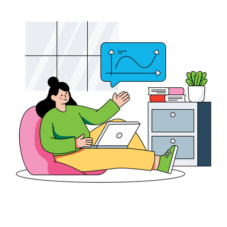 Employee working as freelancer  Illustration