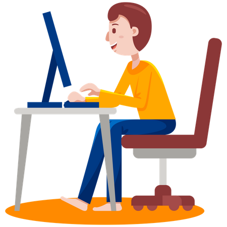 Employee working from home  Illustration