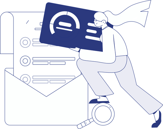 Employee working hard on deadlines  Illustration