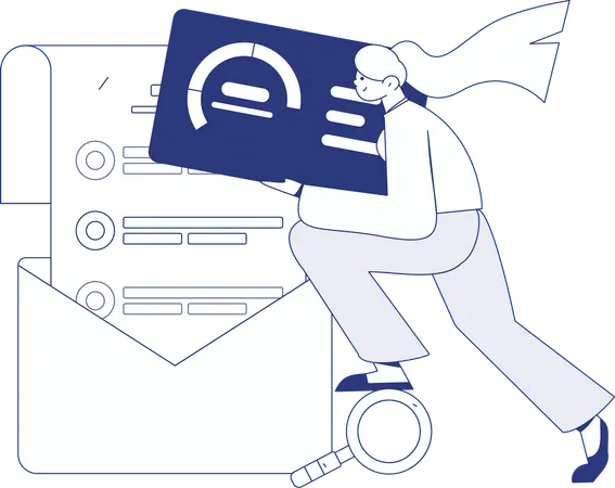 Employee working hard on deadlines  Illustration