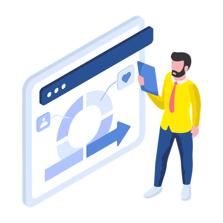 Employee working in Admin Panel  Illustration