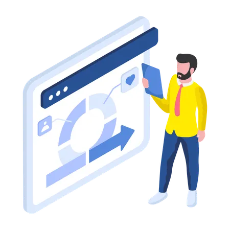 Employee working in Admin Panel  Illustration