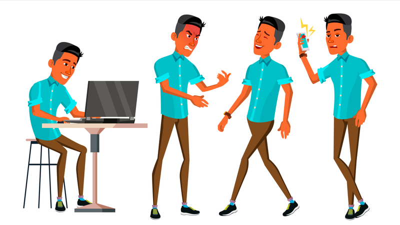 Employee Working In Office  Illustration