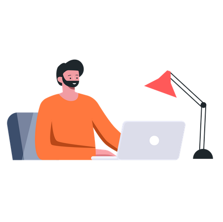 Employee working in office  Illustration