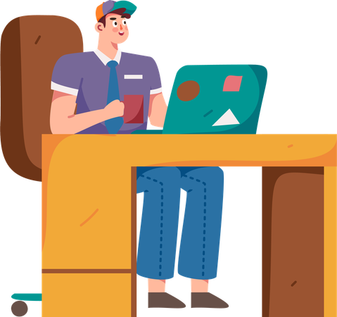 Employee working in office  Illustration