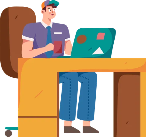 Employee working in office  Illustration