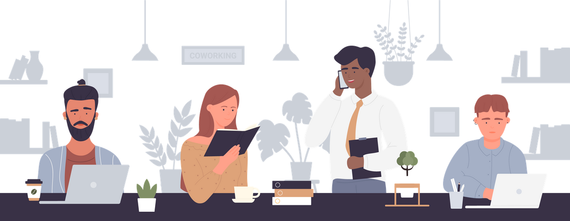 Employee working in office  Illustration