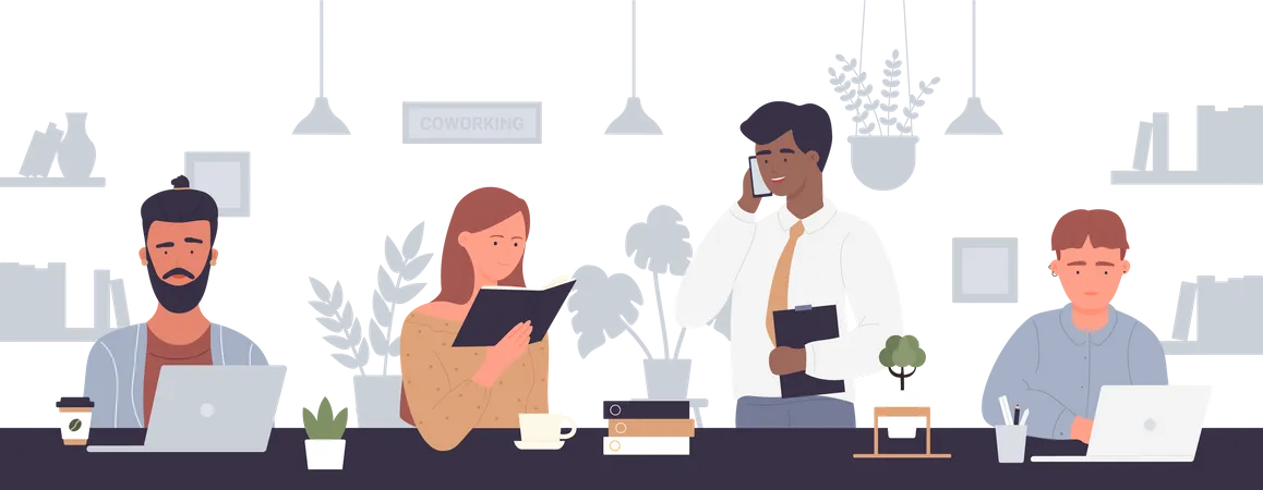 Employee working in office  Illustration