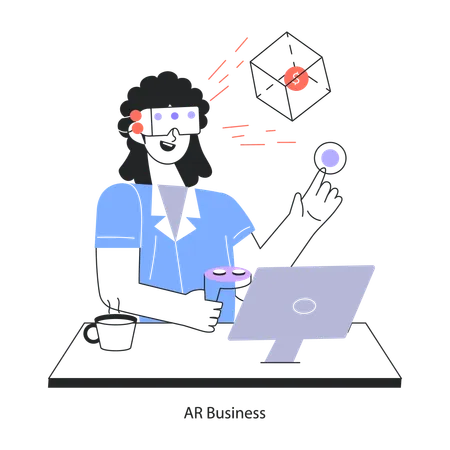 Employee Working On Ar Business  Illustration