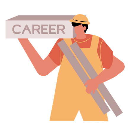 Employee working on career development  Illustration