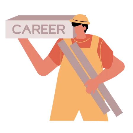 Employee working on career development  Illustration