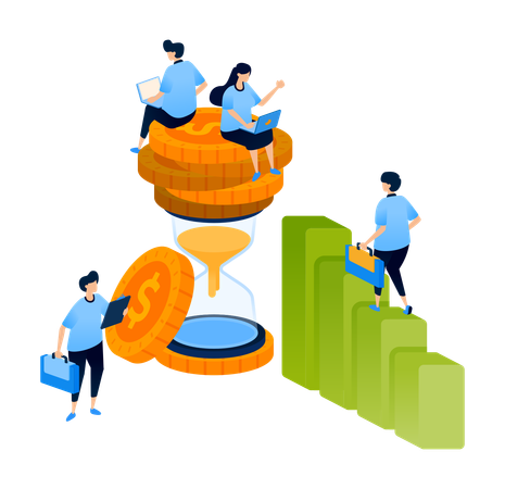 Employee working on deadlines  Illustration