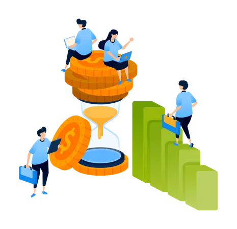 Employee working on deadlines  Illustration