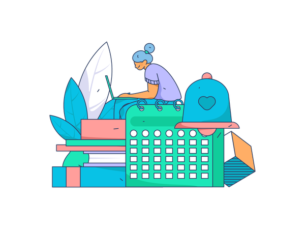 Employee working on deadlines  Illustration