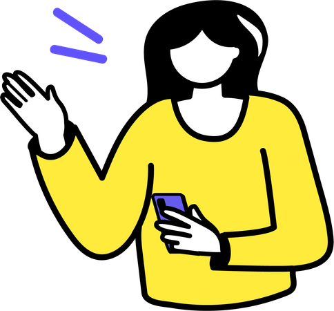 Employee working on mobile  Illustration