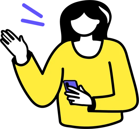 Employee working on mobile  Illustration