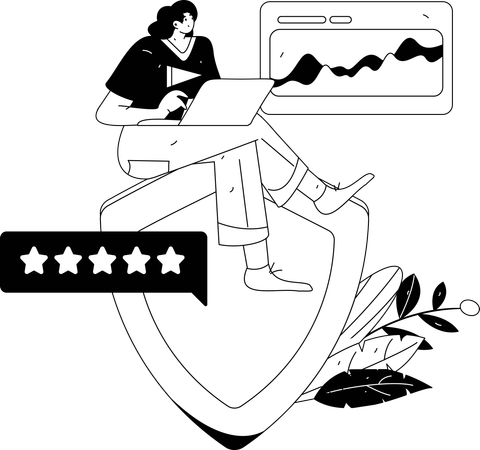 Employee working on office tasks  Illustration