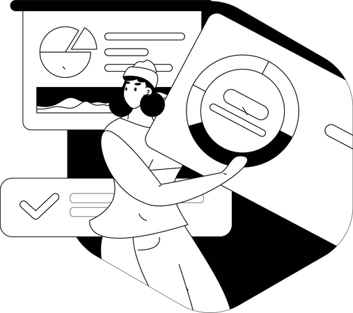 Employee working on office tasks  Illustration
