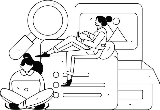 Employee working on task management  Illustration