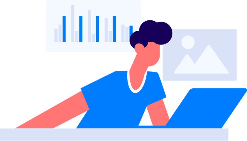 Employee working on task management  Illustration