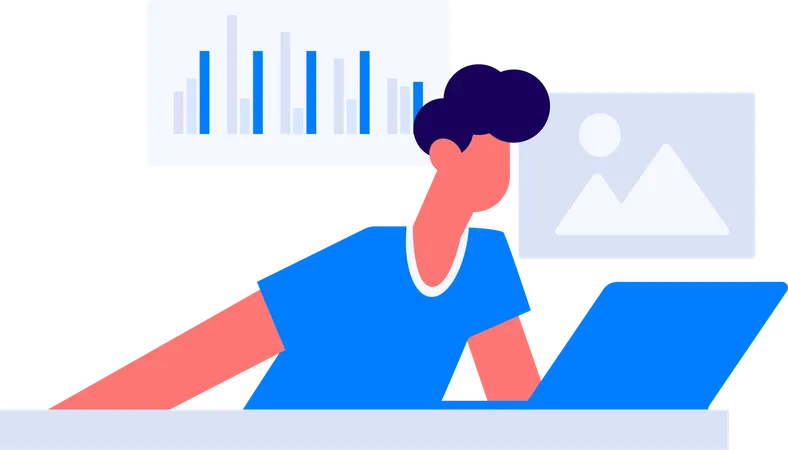 Employee working on task management  Illustration