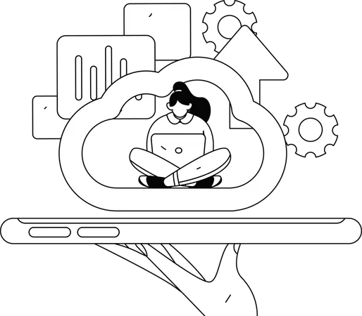 Employee working on task management  Illustration