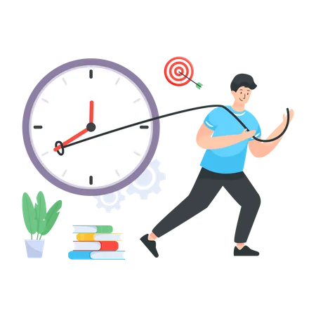 A Stop Time Flat Vector Download イラスト