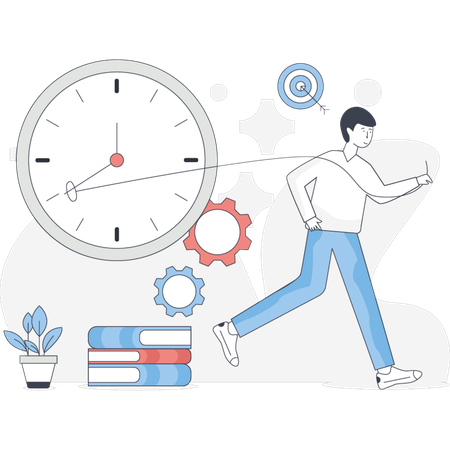 Employee Working Under Deadline  Illustration
