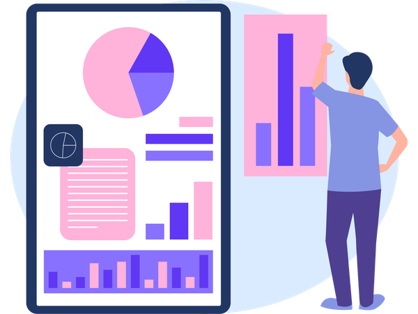 Employee working with Admin Dashboard  Illustration