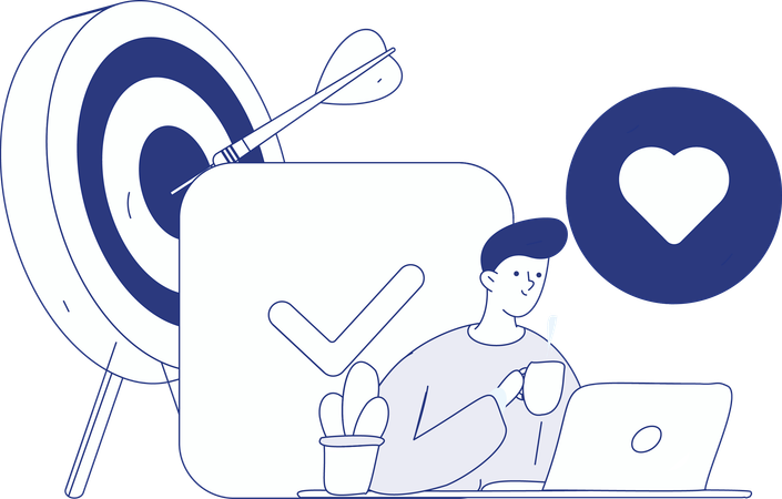 Employee works according to deadline targets  Illustration