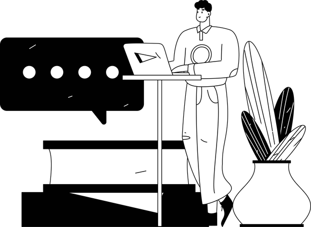 Employee works according to task list  Illustration
