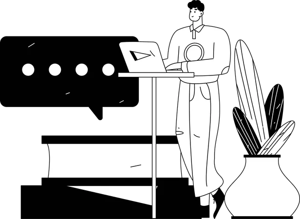 Employee works according to task list  Illustration