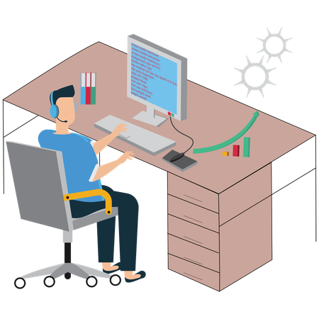 Employee works for Career Development and Skill Building  Illustration
