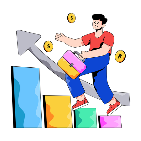 Employee works for Career Growth  Illustration