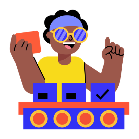 Employee works in Automated factory  Illustration