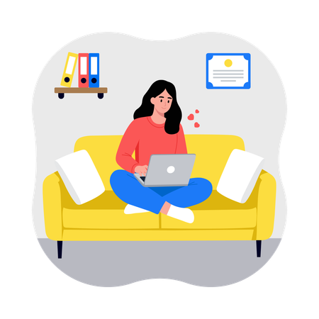 Employee works in Relax Mode  Illustration