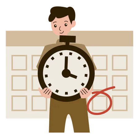 Employee works on deadline timings  Illustration