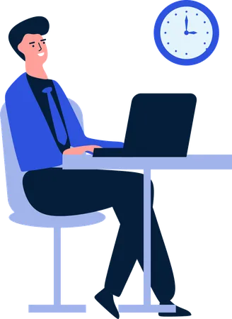 Employee Works on Deadline Timings  Illustration