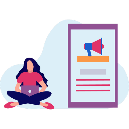 Employee works on marketing plans  Illustration