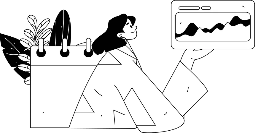 Employee works on task scheduling  Illustration