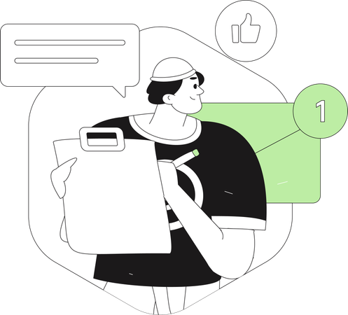 Employee works on task scheduling  Illustration