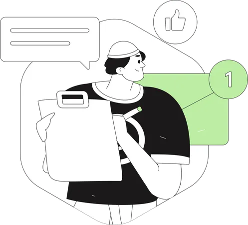 Employee works on task scheduling  Illustration