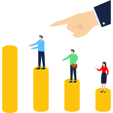 Employees achieves money analysis  Illustration