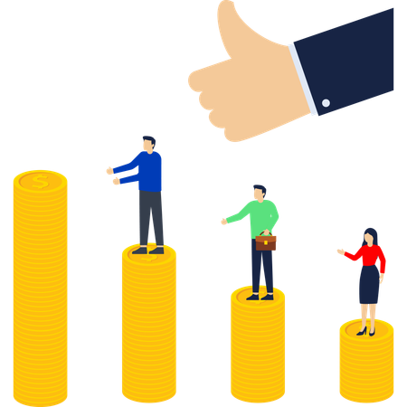 Employees achieves money analysis  Illustration