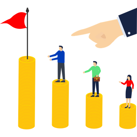 Employees achieves money analysis  Illustration