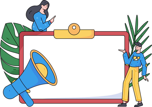 Employees announces product launch ceremony date in market  Illustration