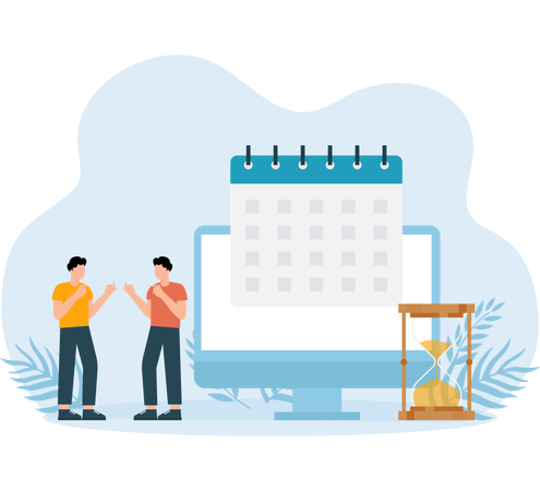 Employees appoints Event in business Schedule  Illustration