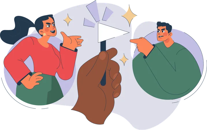 Employees are arguing with each other  Illustration