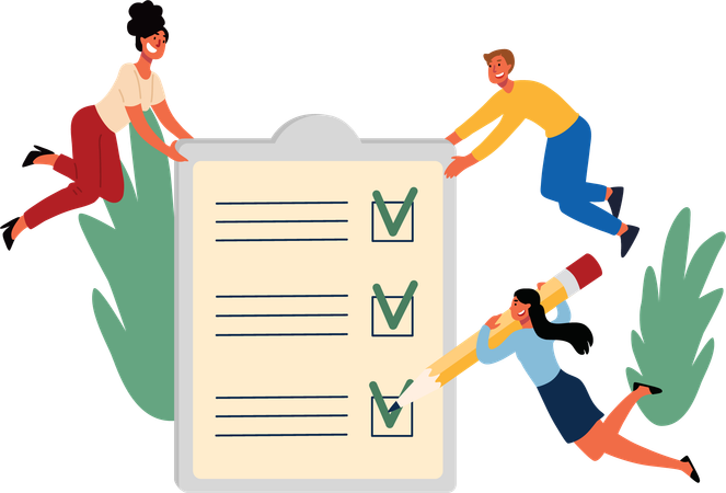 Employees are check listing their tasks  Illustration